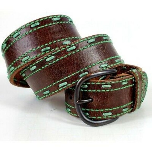American Eagle Outfitters Accessories - AEO Mint & Brown Boho Leather Western Belt M